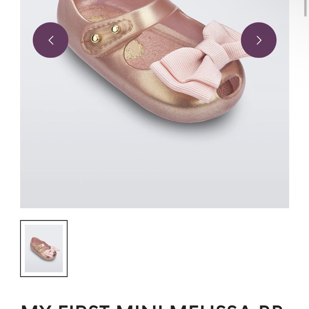 Mini Melissa Metallic Pink Baby Shoes